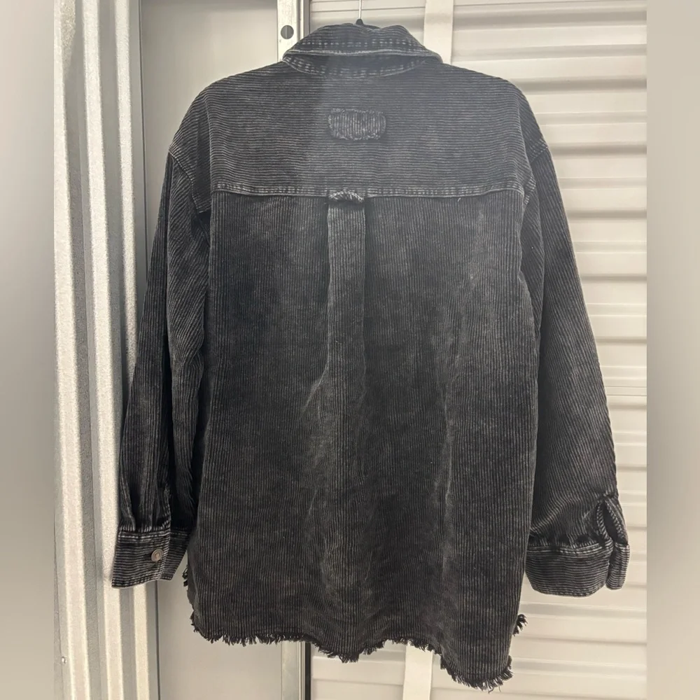 LA MIEL Black Corduroy Lightweight Jacket - Picture 5 of 11